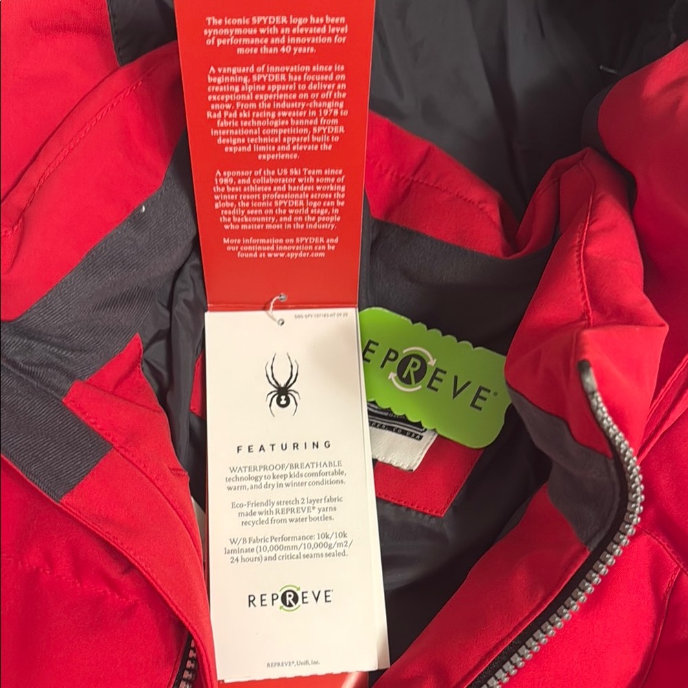 Spyder Vibrant Red Ski/Snowboard Jacket - Picture 5 of 13